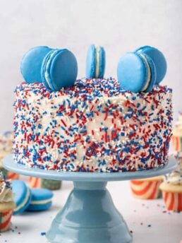 red white and blue cake