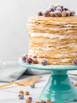 Cranberry Hazelnut Crepe Cake